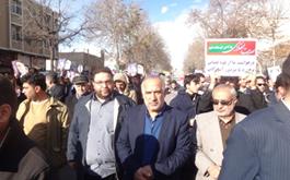 شرکت کارکنان و کارگزاران حج و زیارت استان قزوین در راهپیمایی  محکومیت اغتشاشگری های اخیر 